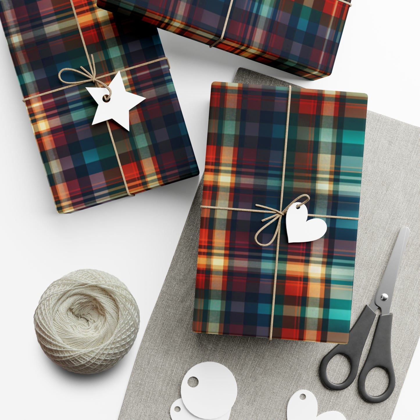 Modern Dark Scottish Tartan Plaid Gift Wrap - Artistic Design Wrapping Paper