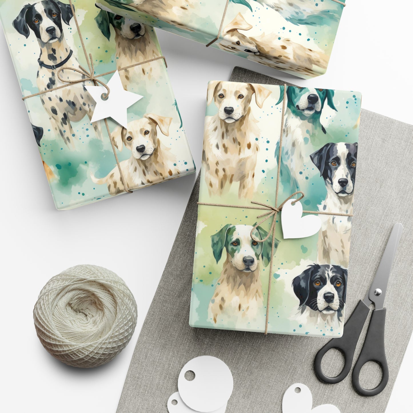 Elegant Dalmatian Watercolor Wrapping Paper - Beautiful Dog-Themed Recycled Gift Wrap