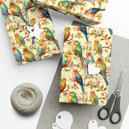 Valentine's Lovebirds Wrapping Paper | Printed in the USA | Recycled Material