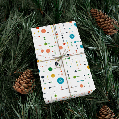 Modern Geometric Wrapping Paper - Vector Shapes with Arrows and Dots Design