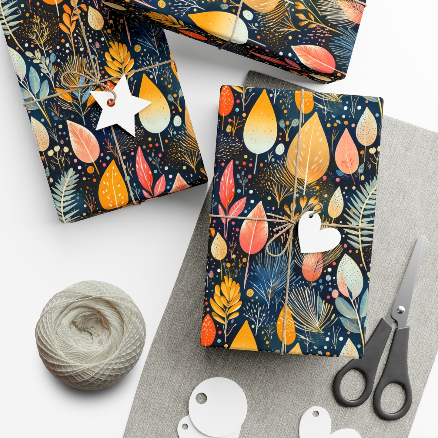 Midcentury Flora Party Gift Wrap | Artistic Botanical Design Wrapping Paper on Recycled Paper