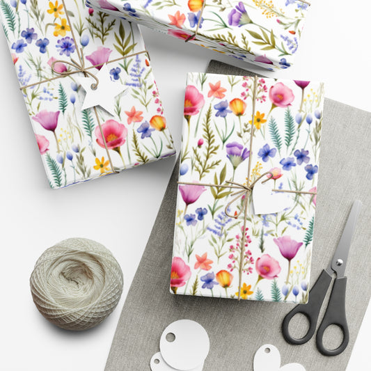 Elegant Wildflower Watercolor Gift Wrapping Paper - Ideal for Nature Lovers & Special Gift Occasions