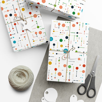 Modern Geometric Wrapping Paper - Vector Shapes with Arrows and Dots Design