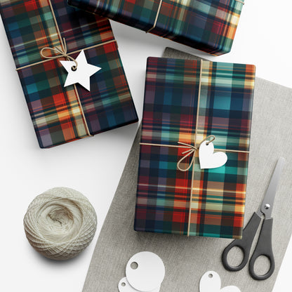 Modern Dark Scottish Tartan Plaid Gift Wrap - Artistic Design Wrapping Paper