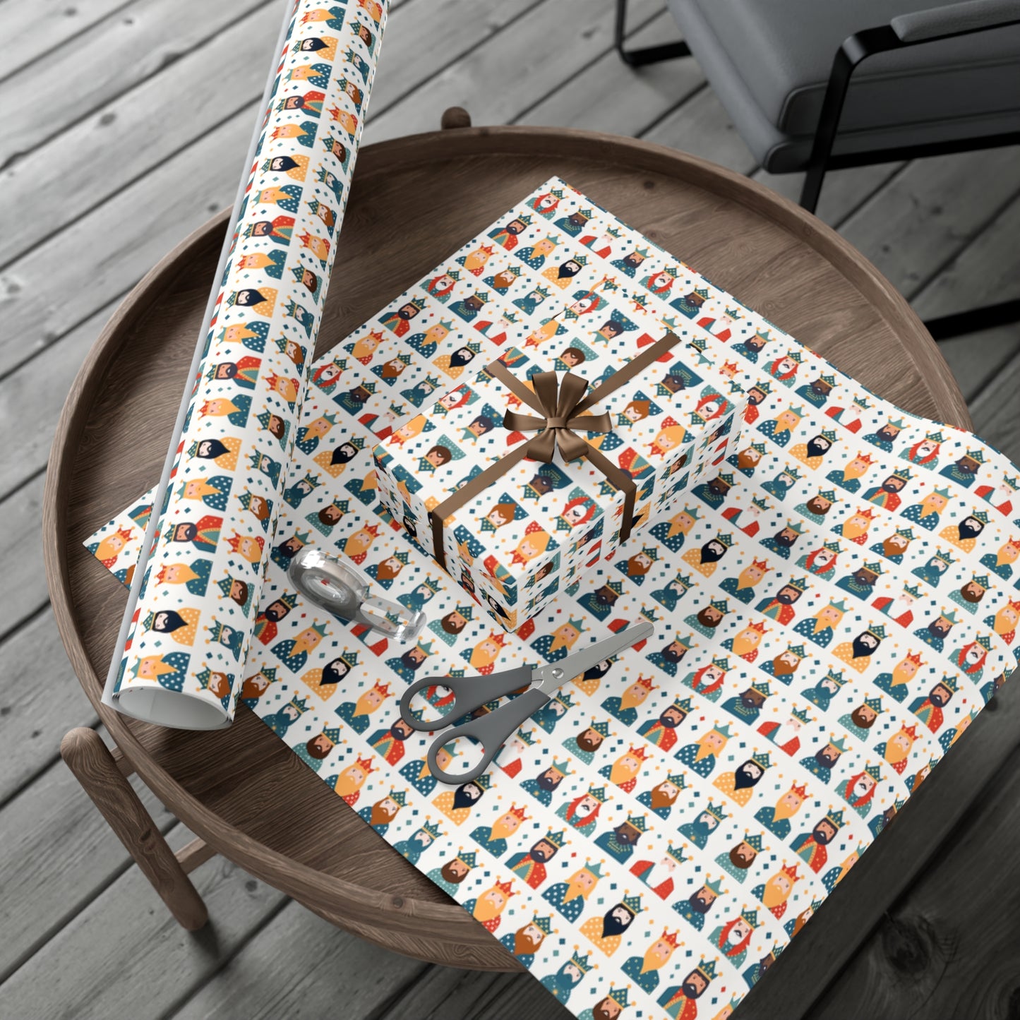 Vibrant Three Kings Gift Wrapping Paper - Perfect for Father's Day, Grandfather Gifts, & Special Occasions