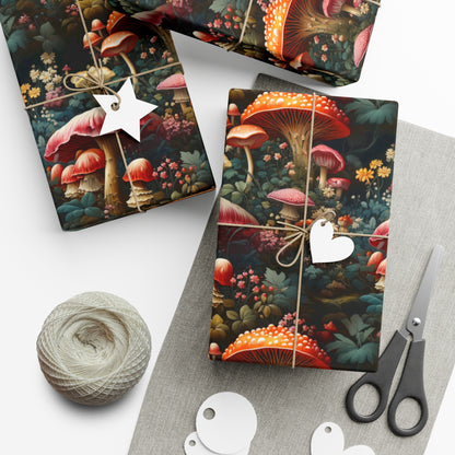 Secret Amanita Mushroom Garden Wrapping Paper - Magical, Colorful Gift Wrap