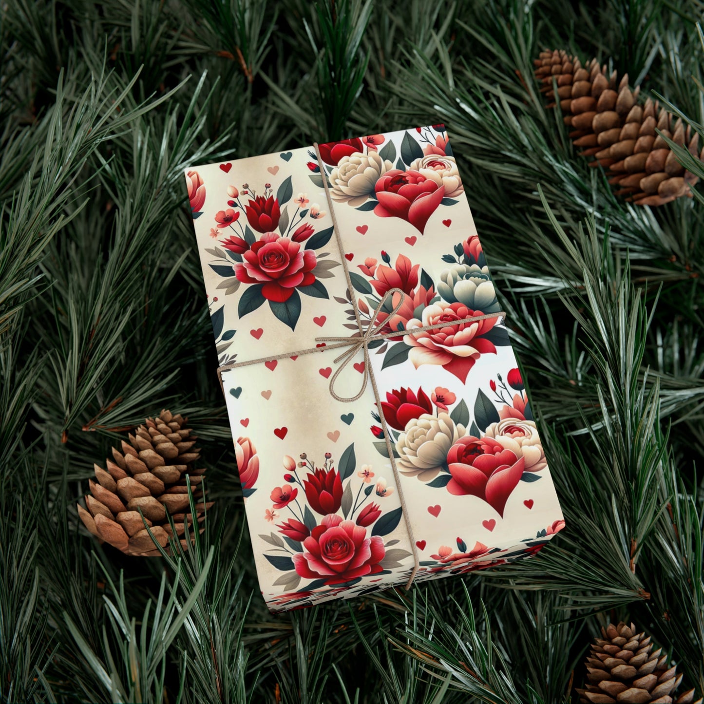 Eco-Friendly Valentine's Roses Wrapping Paper - Romantic Floral Gift Wrap