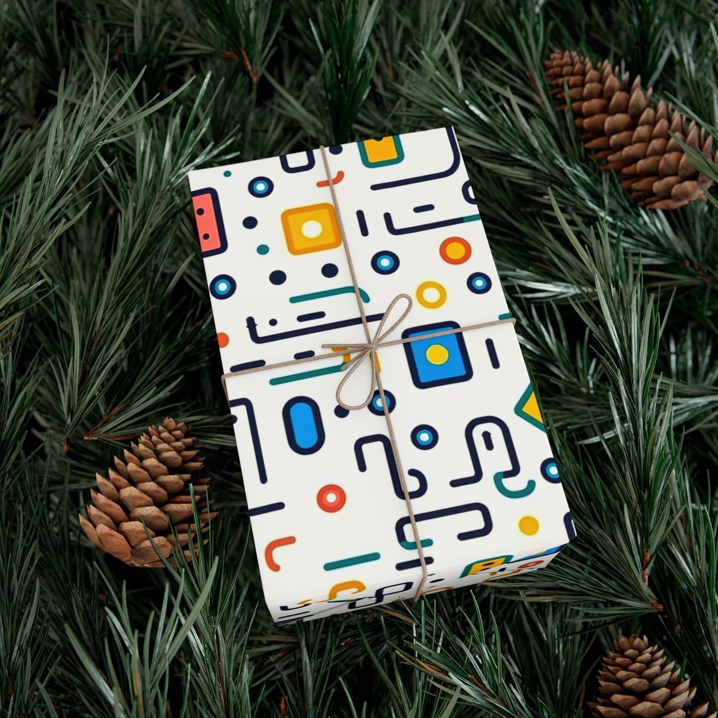 Keith Haring Inspired "NY Doodles" Wrapping Paper - Modern Abstract Recycled Gift Wrap