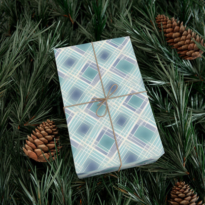 Pastel Plaid Wrapping Paper - Subtle Crosshatch Design - UL Ceritifed Ink - Recycled - US Made