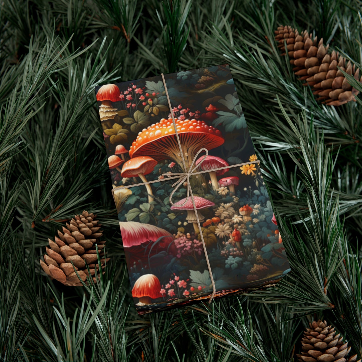 Secret Amanita Mushroom Garden Wrapping Paper - Magical, Colorful Gift Wrap