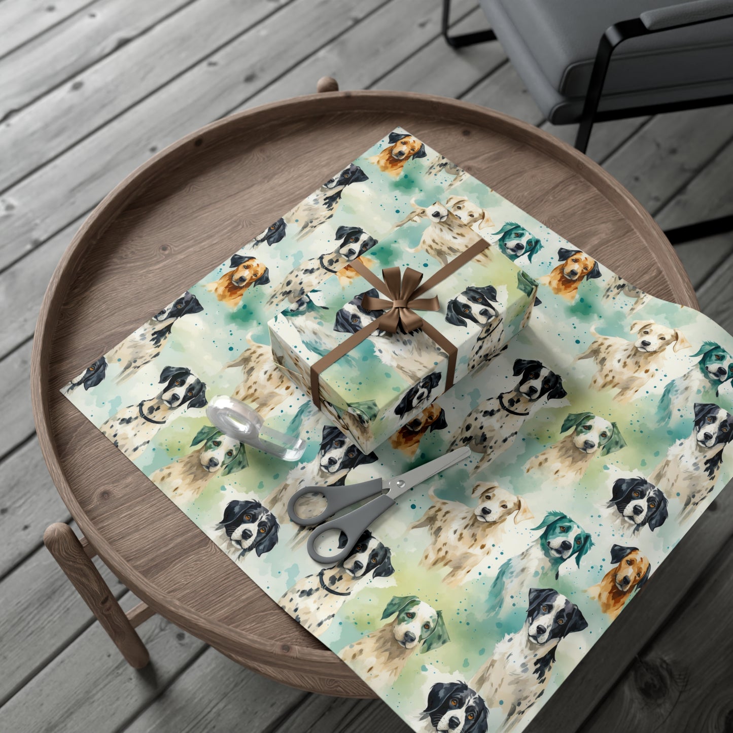 Elegant Dalmatian Watercolor Wrapping Paper - Beautiful Dog-Themed Recycled Gift Wrap