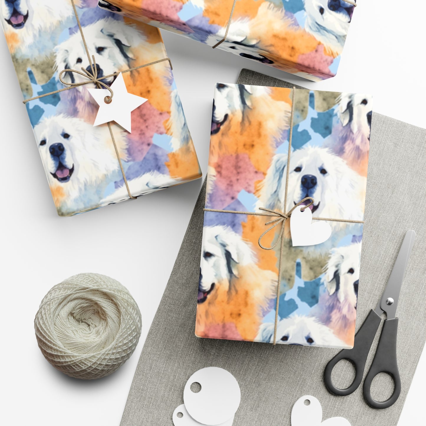 Impressionist Watercolor Great Pyrenees Dogs - Eco-Friendly Gift Wrapping Paper