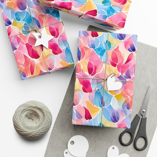 Watercolor Whimsy Wrapping Paper - Abstract Multicolored Cottagecore Recycled Gift Wrap