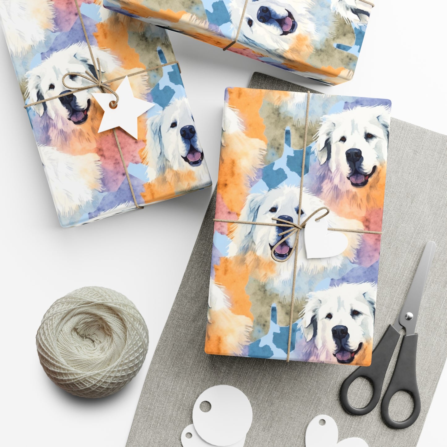 Impressionist Watercolor Great Pyrenees Dogs - Eco-Friendly Gift Wrapping Paper