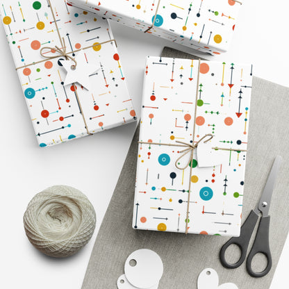 Modern Geometric Wrapping Paper - Vector Shapes with Arrows and Dots Design