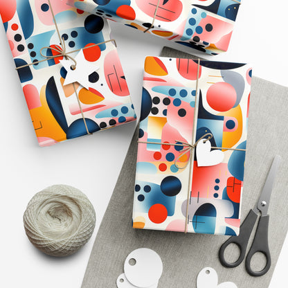 Modernist Abstract Gift Wrap - Calder / Stella / Expressionist Inspired Midcentury Paper