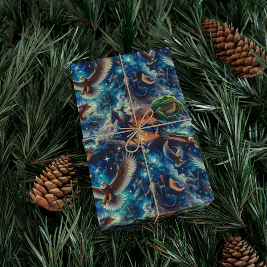 Wizards and Winged Warriors - High Fantasy Wizardcore Wrapping Paper