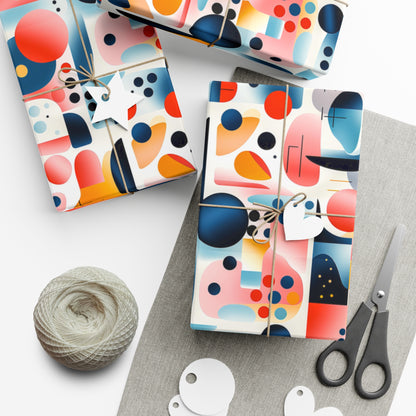 Modernist Abstract Gift Wrap - Calder / Stella / Expressionist Inspired Midcentury Paper