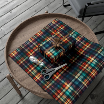 Modern Dark Scottish Tartan Plaid Gift Wrap - Artistic Design Wrapping Paper