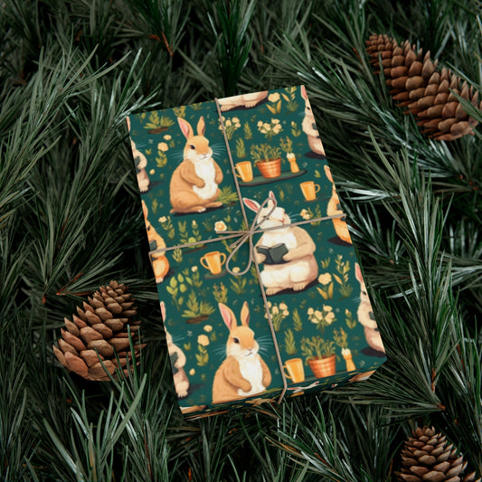 Coffeehouse Bunnies - Eco-Friendly Illustrated Gift Wrap