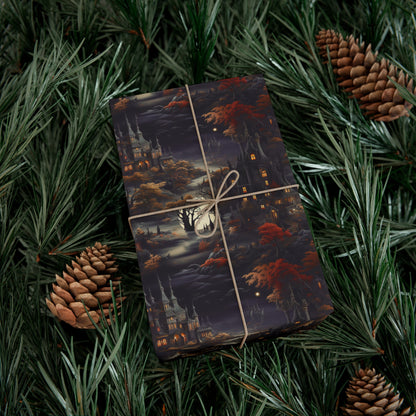 Gothic Mansion Wrapping Paper - Eco-Friendly & Premium - Dark Academia Aesthetic