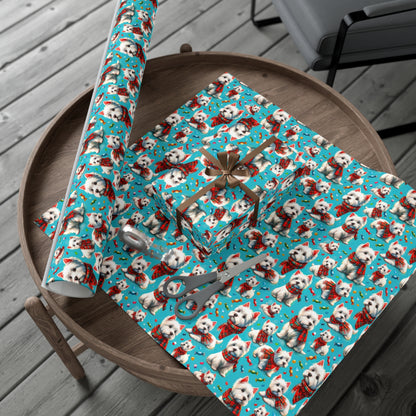 Seamus the Westie & Candy Pattern, Recycled Holiday Paper