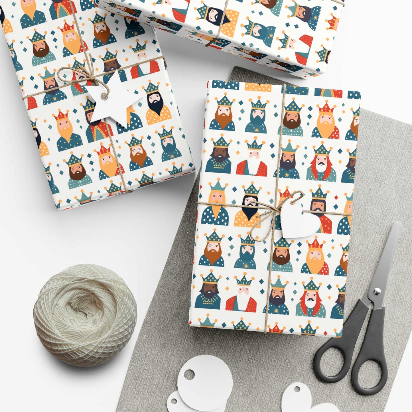 Vibrant Three Kings Gift Wrapping Paper - Perfect for Father's Day, Grandfather Gifts, & Special Occasions