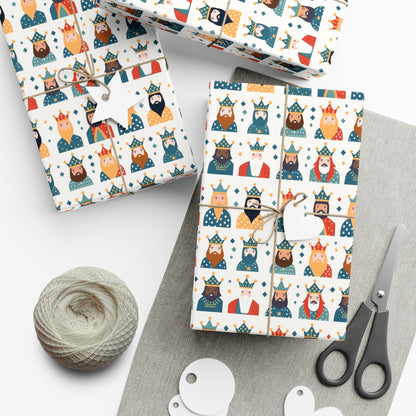 Vibrant Three Kings Gift Wrapping Paper - Perfect for Father's Day, Grandfather Gifts, & Special Occasions