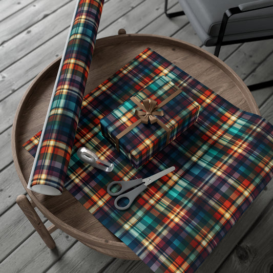 Modern Dark Scottish Tartan Plaid Gift Wrap - Artistic Design Wrapping Paper