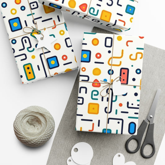 Keith Haring Inspired "NY Doodles" Wrapping Paper - Modern Abstract Recycled Gift Wrap