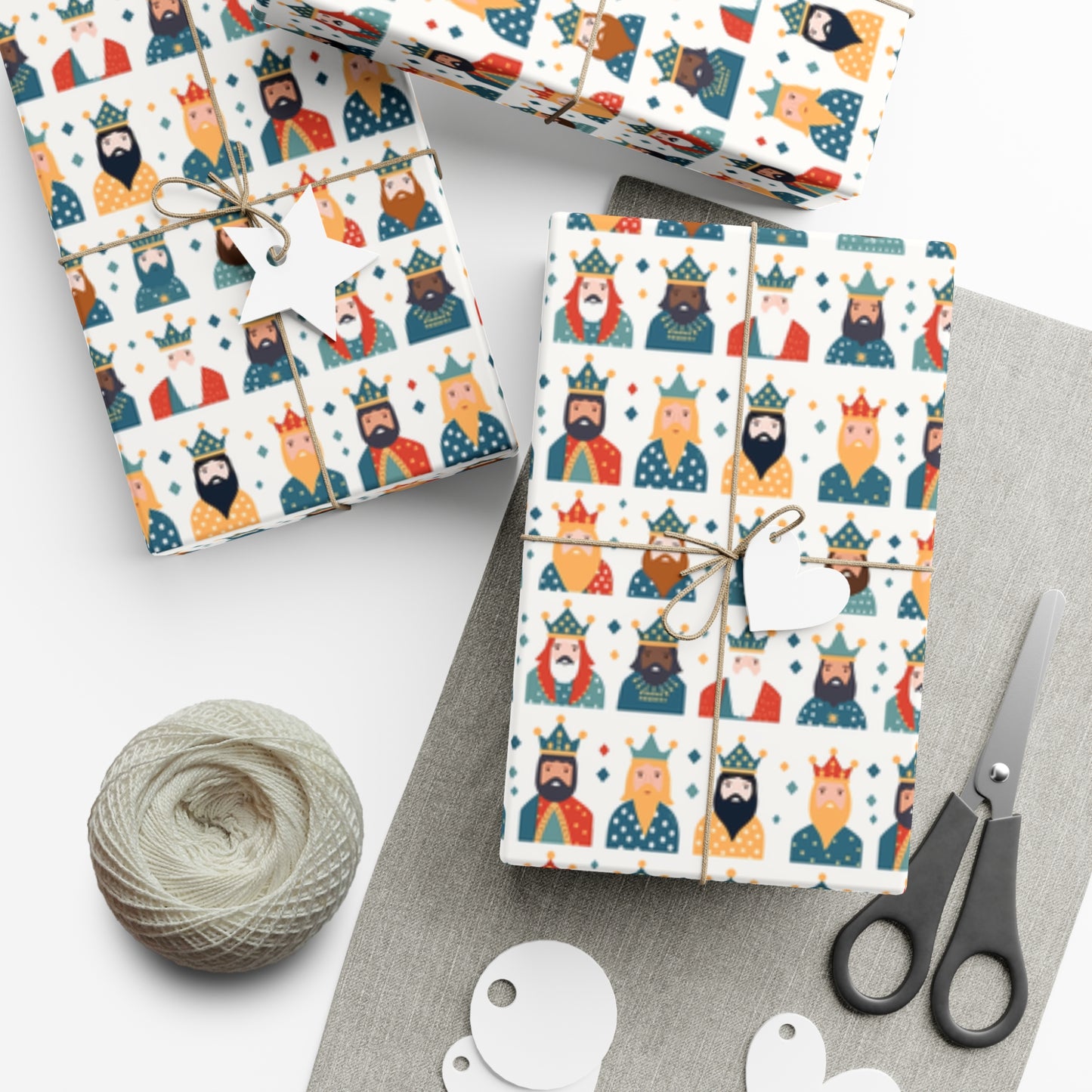 Vibrant Three Kings Gift Wrapping Paper - Perfect for Father's Day, Grandfather Gifts, & Special Occasions