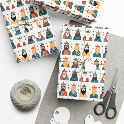 Vibrant Three Kings Gift Wrapping Paper - Perfect for Father's Day, Grandfather Gifts, & Special Occasions