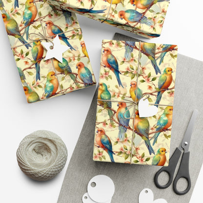 Valentine's Lovebirds Wrapping Paper | Printed in the USA | Recycled Material