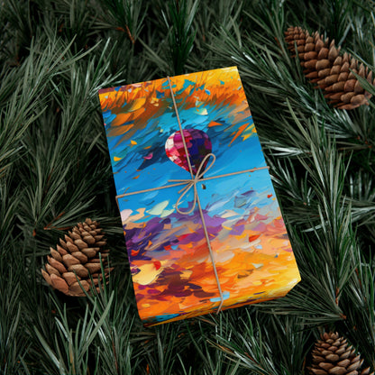 Vibrant Hot Air Balloons Gift Wrap | Multicolored Abstract Sky Design | Premium Recycled Wrapping Paper