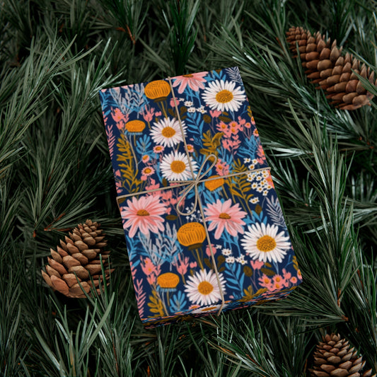 Wildflower Wrapping Paper - Boho Chic Meets Eco-Friendly Elegance on Premium Recycled Paper