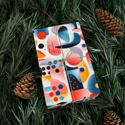 Modernist Abstract Gift Wrap - Calder / Stella / Expressionist Inspired Midcentury Paper