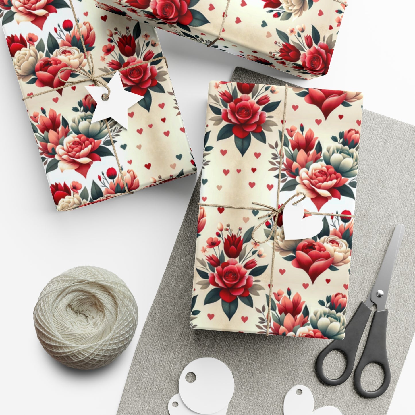 Eco-Friendly Valentine's Roses Wrapping Paper - Romantic Floral Gift Wrap