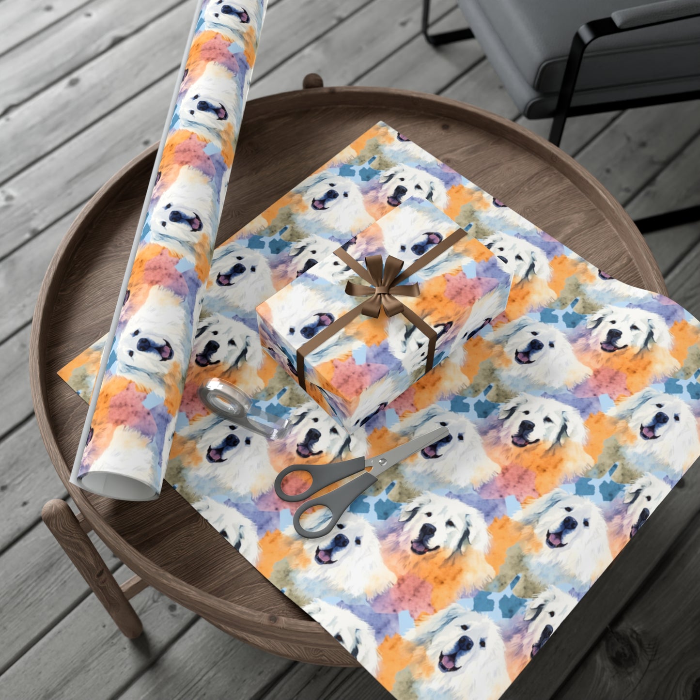 Impressionist Watercolor Great Pyrenees Dogs - Eco-Friendly Gift Wrapping Paper