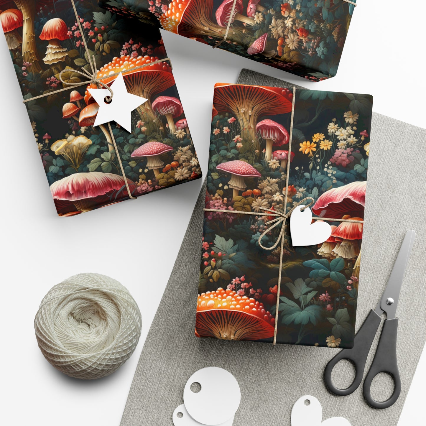 Secret Amanita Mushroom Garden Wrapping Paper - Magical, Colorful Gift Wrap