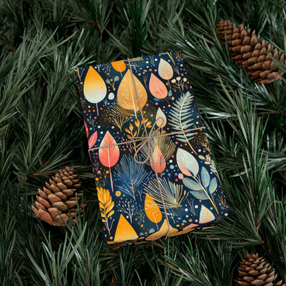 Midcentury Flora Party Gift Wrap | Artistic Botanical Design Wrapping Paper on Recycled Paper