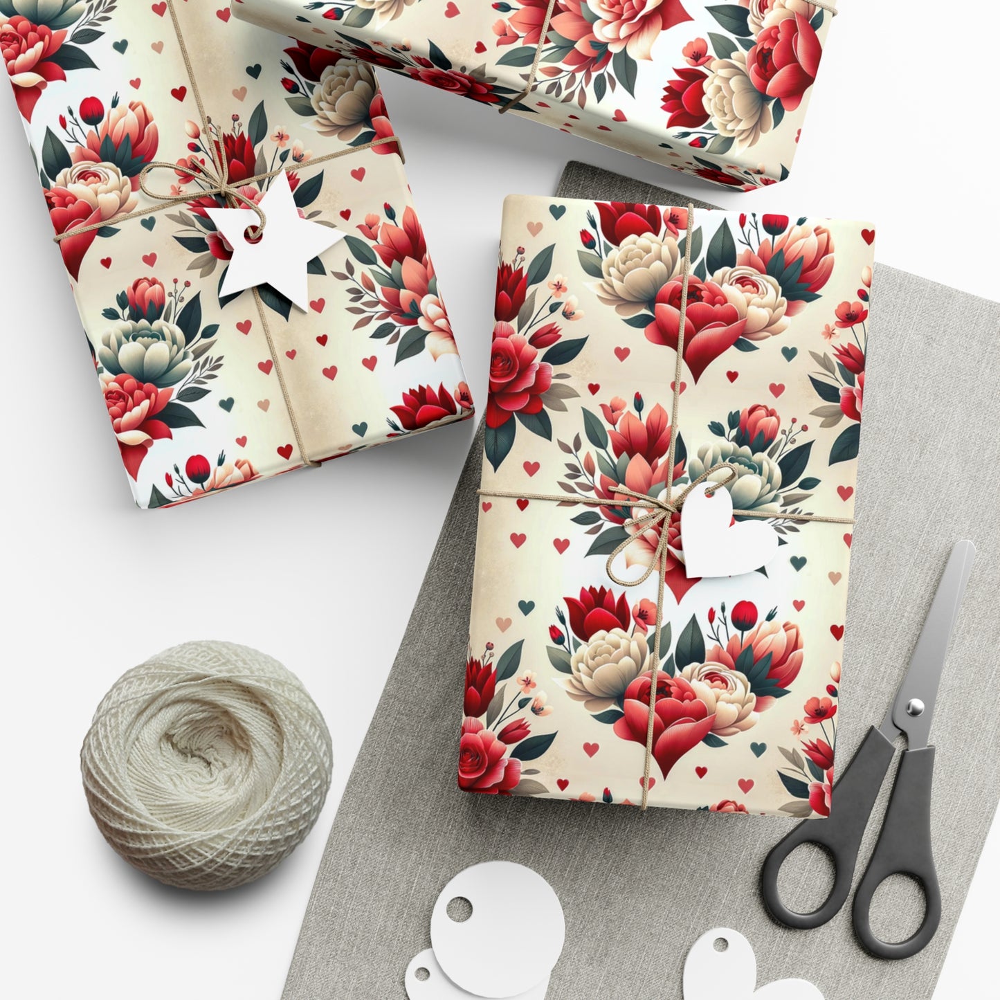 Eco-Friendly Valentine's Roses Wrapping Paper - Romantic Floral Gift Wrap