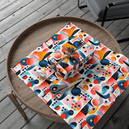 Modernist Abstract Gift Wrap - Calder / Stella / Expressionist Inspired Midcentury Paper