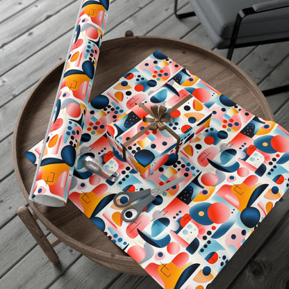 Modernist Abstract Gift Wrap - Calder / Stella / Expressionist Inspired Midcentury Paper